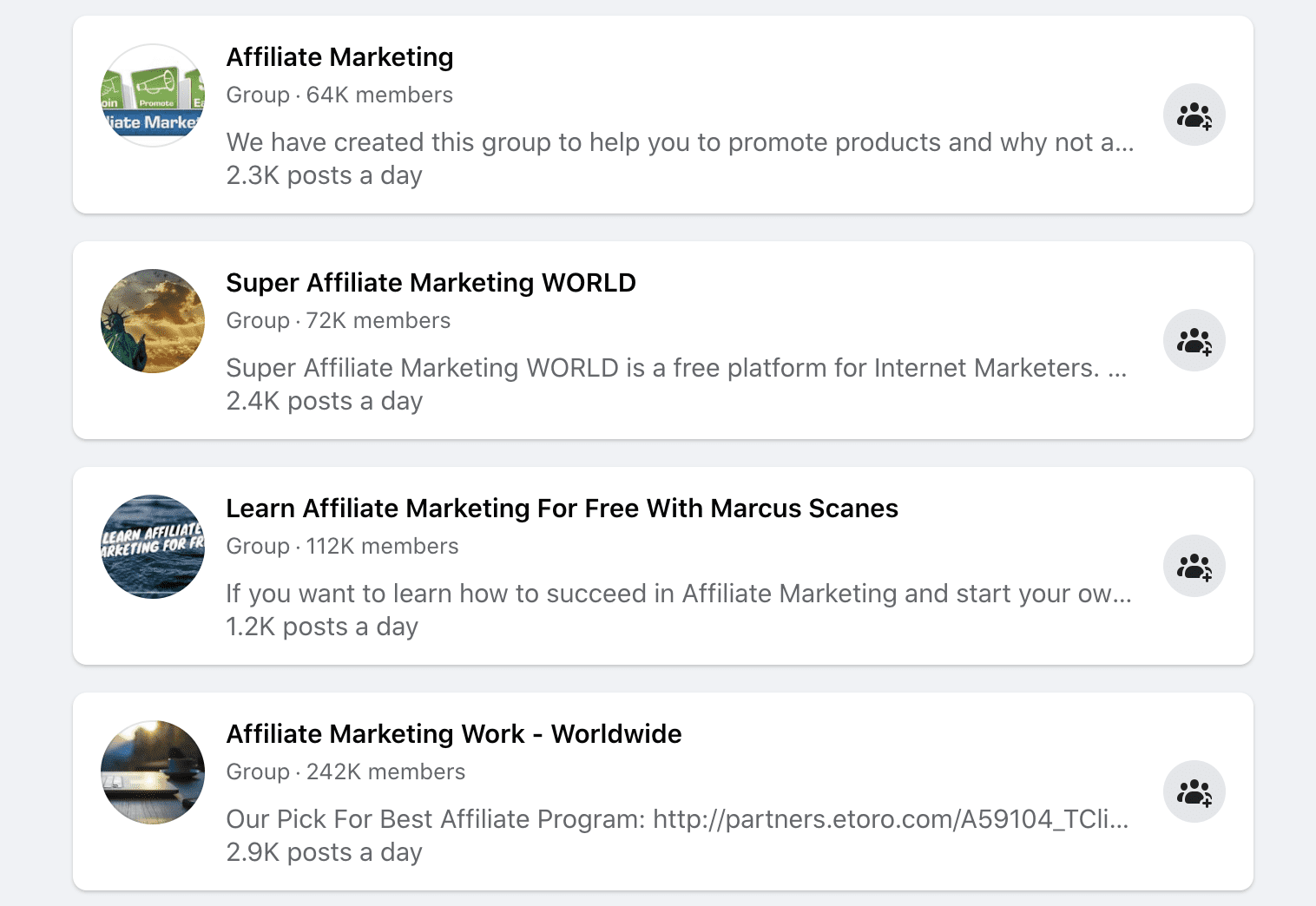 Facebook Affiliate Groups