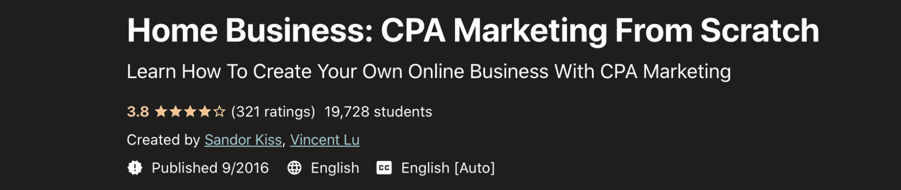 Home Business- CPA Marketing From Scratch