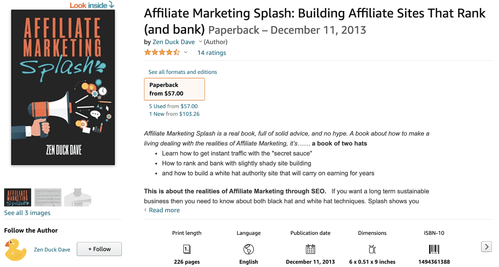 Affiliate Marketing Splash by Zen Duck Dave