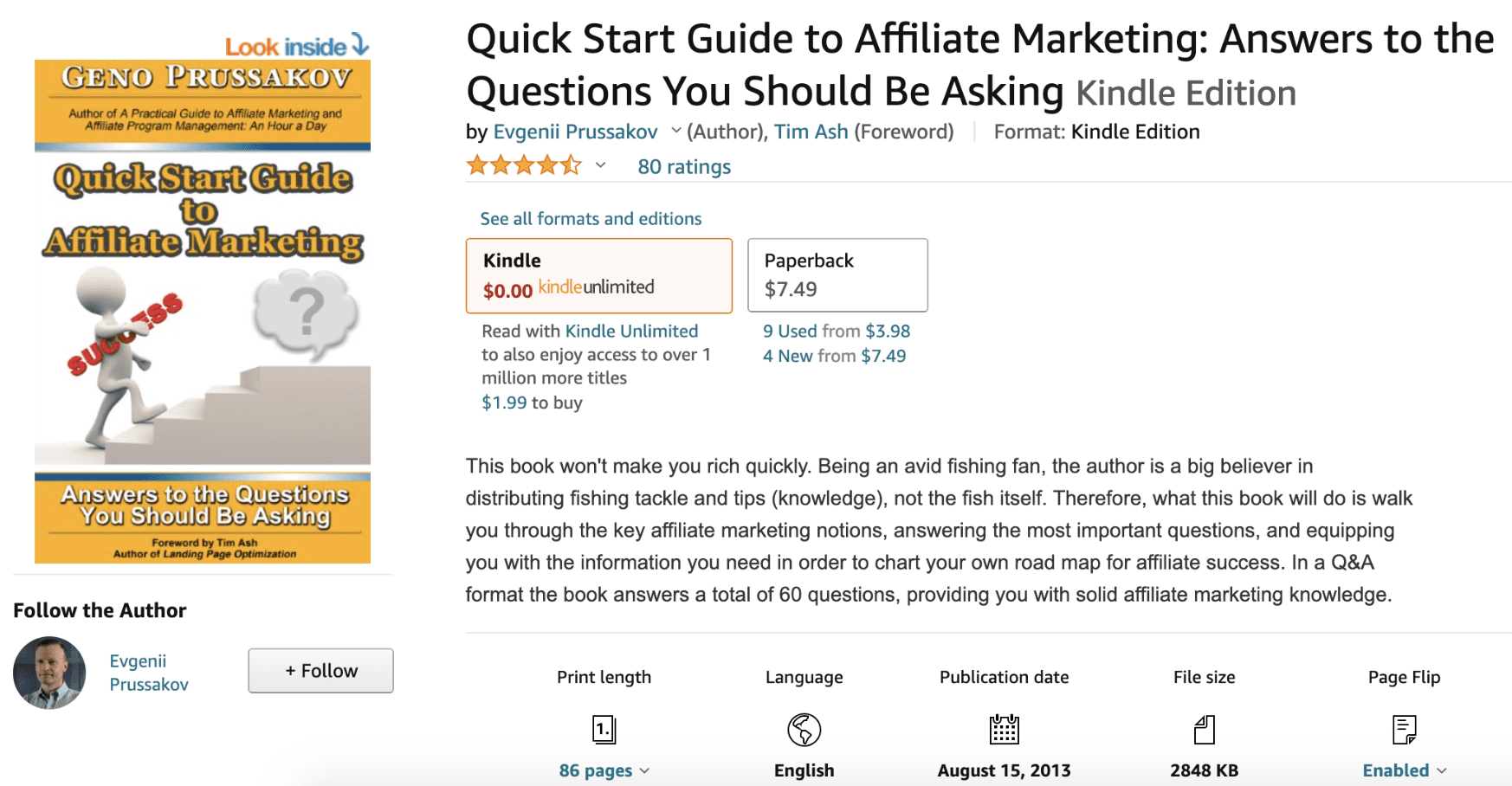 Quick Start Guide to Affiliate Marketing by Evgenii Prussakov