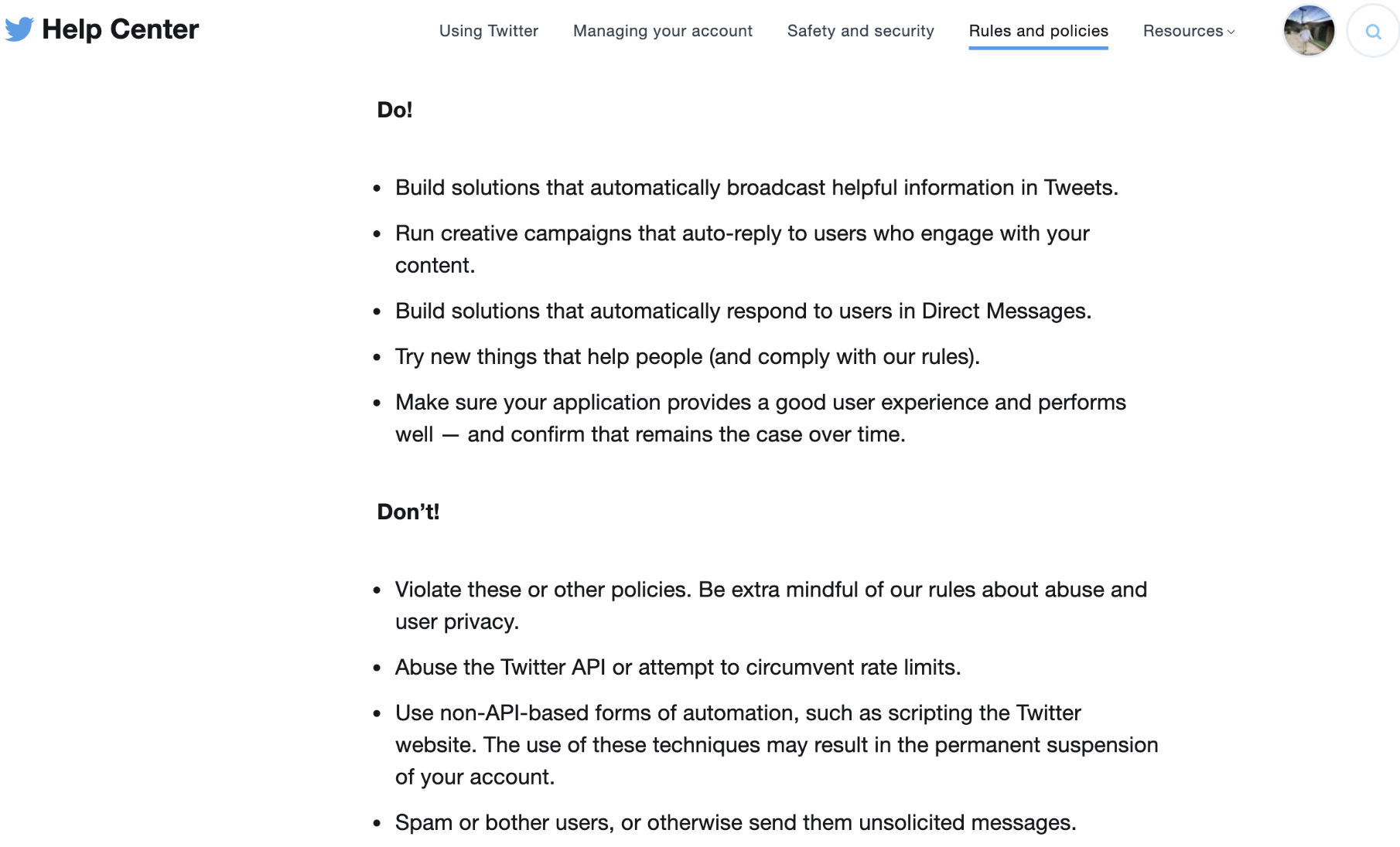 Twitter's Automation rules